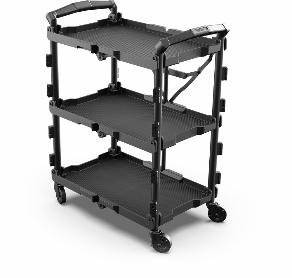 Portable Hyper Stack Collapsible Utility Cart Foldable Service Tool Cart Black