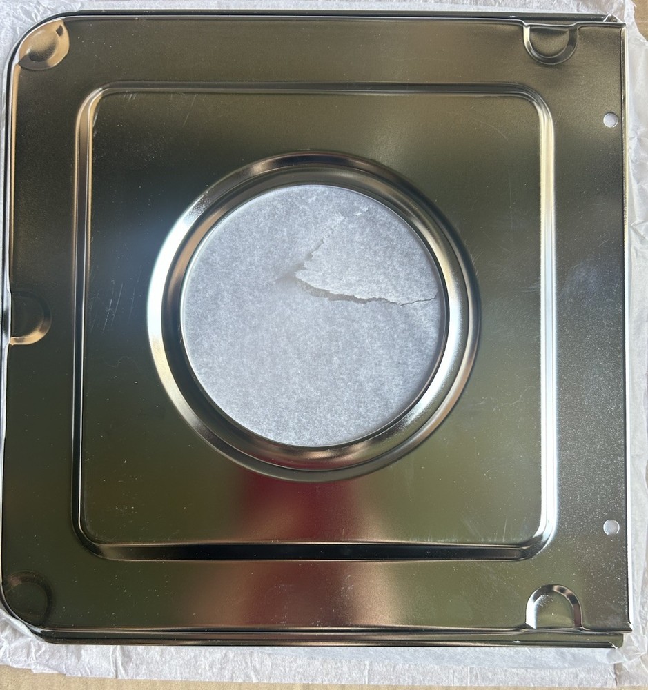 Stanco 9" x 9.25" Chrome Square Gas Range Drip Pan, 950S