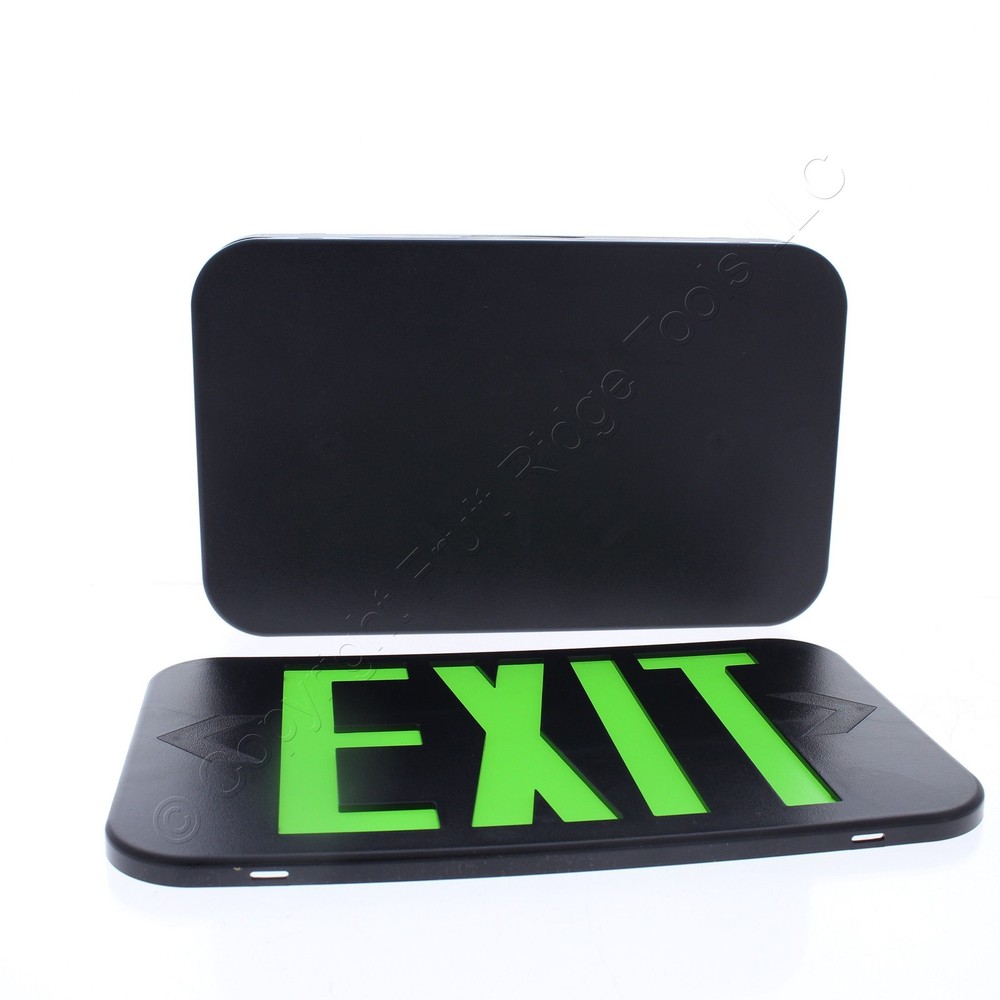 Hubbell LED Exit Sign AC Only Black w/Green Letters CAGB