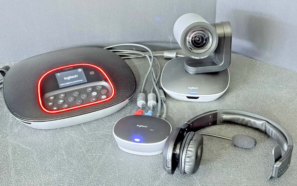 Complete Logitech GROUP Video Conferencing System Duplex Speakerphone TESTED