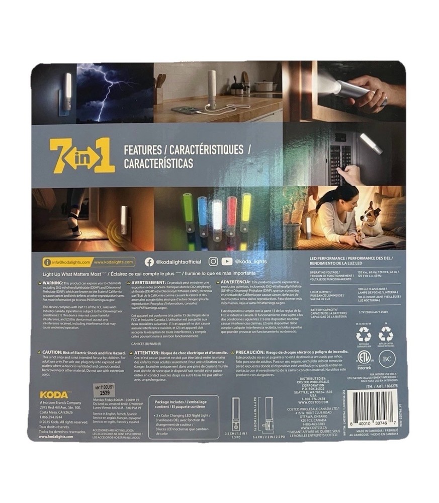 NEW KODA Modern Power Failure Nightlight (3 Pack)