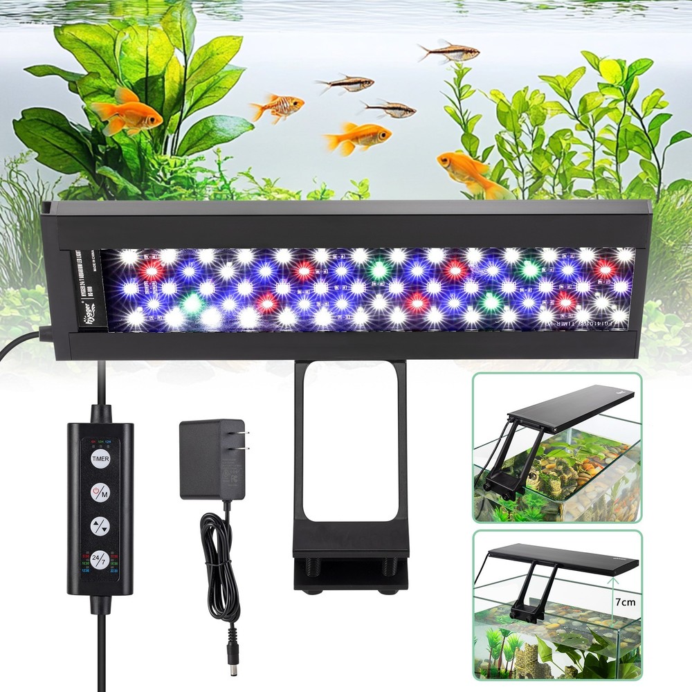 hygger Clip On  LED Aquarium Light, 12-20" Full Spectrum, Adjustable Timer