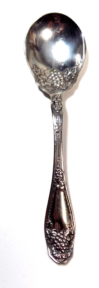 Wm Roger & Son AA Antique Sugar Nutshell Grape Pattern Silverplated Spoon