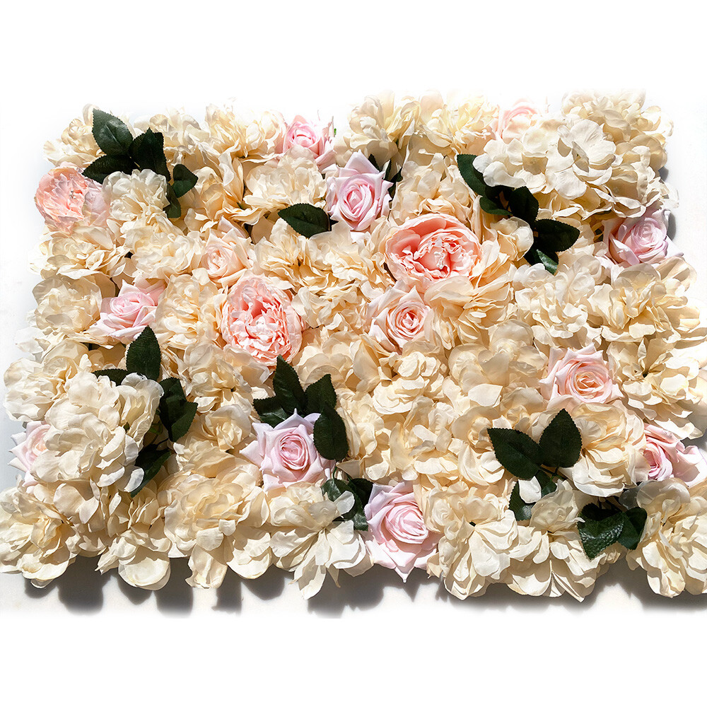 12 Pcs Artificial Rose Flower Wall Panel Bouquet Wedding Party Backdrop Decor