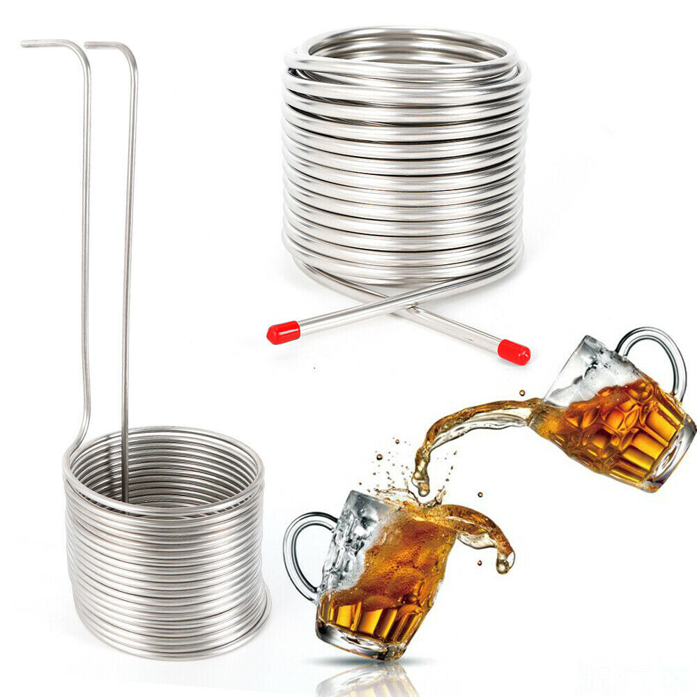 Brew Supply Wort Chiller Homebrew Beer Immersion Stainless Steel Double Layer US