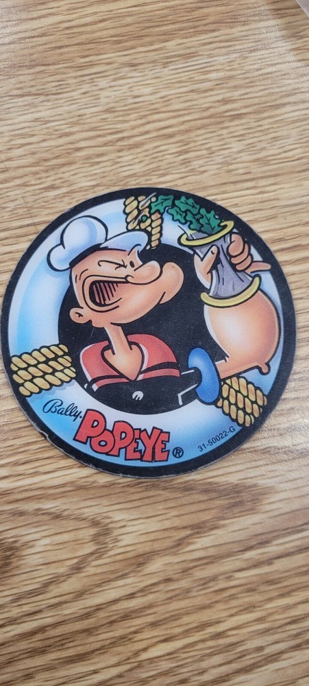 Popeye Pinball Machine Promotional Plastic