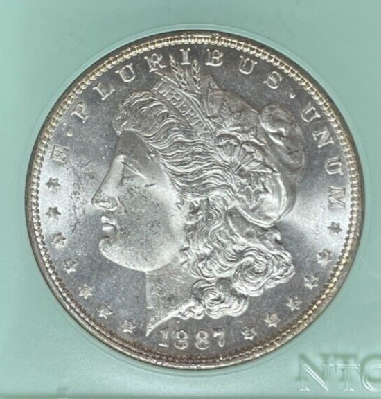 1887 MORGAN SILVER DOLLAR ~ BU+ ~NICE LOOKING COIN~