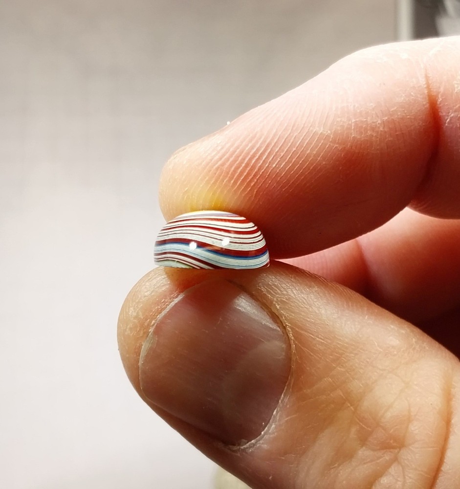 Fordite Cabochon, Small Teardrop Shape, Freightliner Fordite, EB16