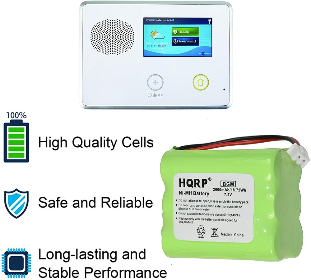 2600mAh Backup Battery for 2gig Series Go Control Panel Security System Alarm