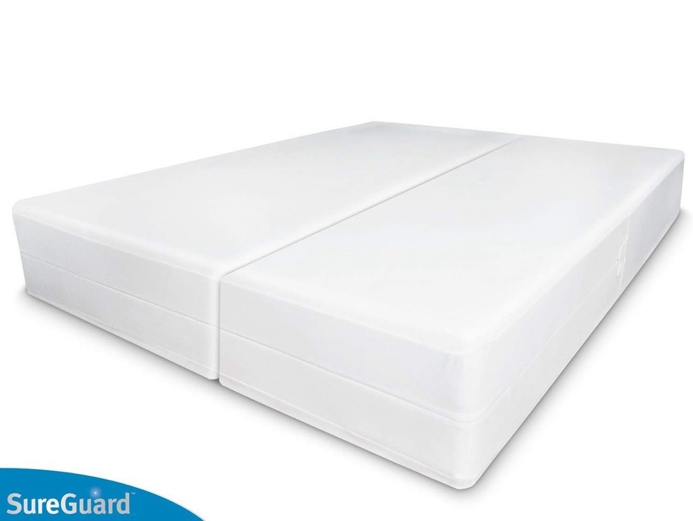 Split King Size SureGuard Box Spring Encasement Set Premium Zippered Covers