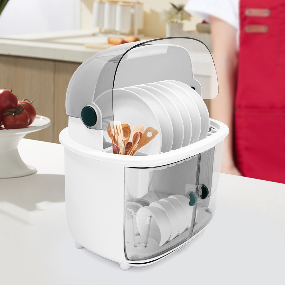 2 Tier Plastic Drying Rack for Kitchen, Dish Drying Rack 2-tier Dish Drying Rack