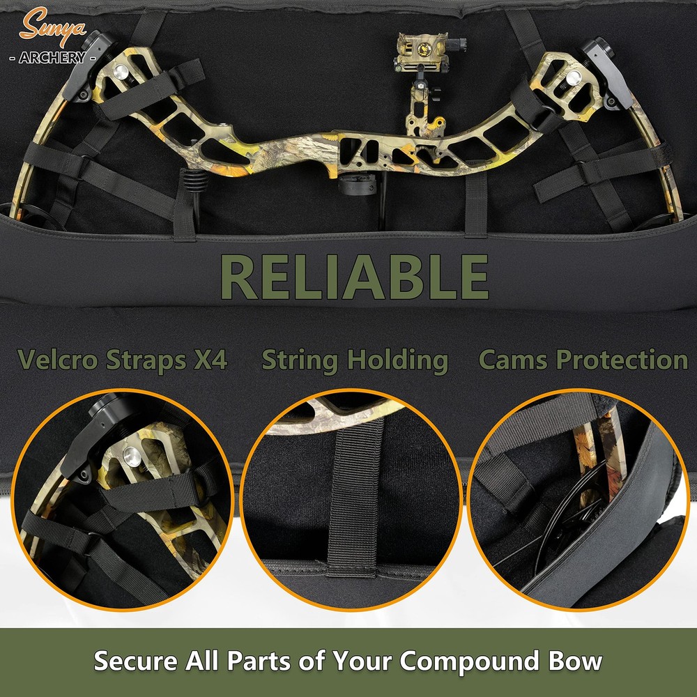 Compound Bow Case with Molle System - Neoprene Bow String Protection & Padded...