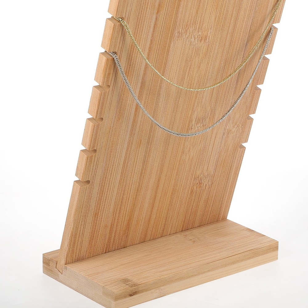 2-Pack Jewelry Display Stands with PU Panel & Multi-Rung Design – Detachable ...