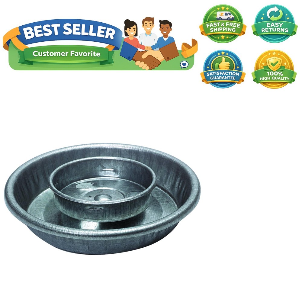 Gravity-Feed Baby Chick Waterer Base - Galvanized 1 Quart Jar Compatible