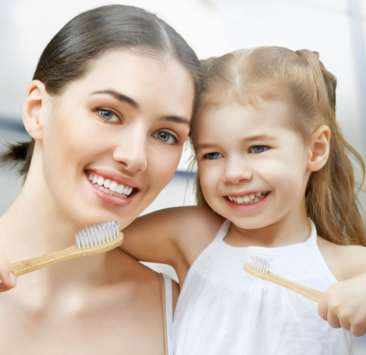 Bamboo Toothbrushes 10 Pack Biodegradable Soft Medium Charcoal Bristles - USA