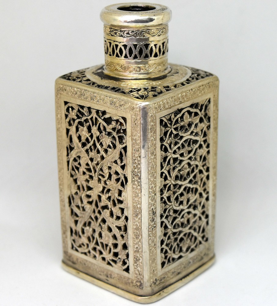 Exquisite Detailed Hand Crafted Silver Bottle
