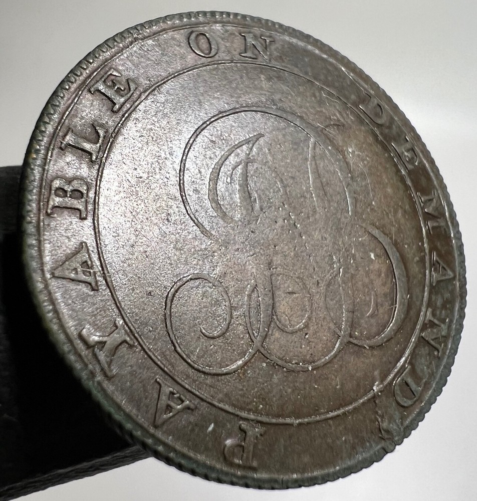 1795 Great Britain 1/2 Penny Foundling Fields Conder Token Middlesex