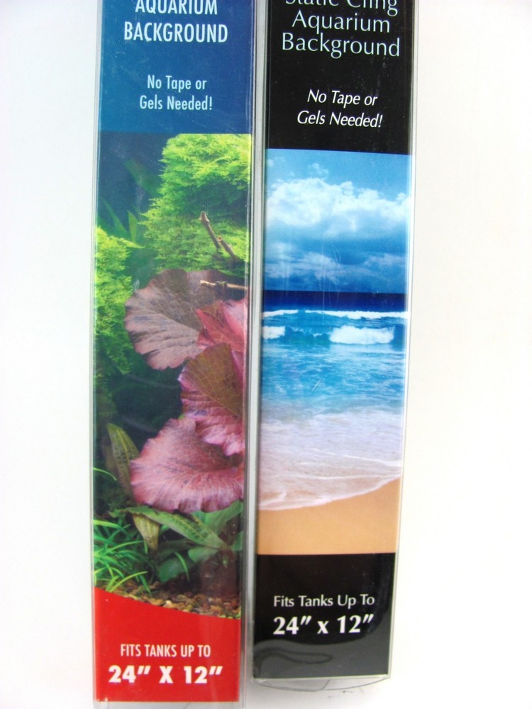 Aquarium Decorations Static Cling Aquarium Backgrounds  - Set of 2 Pkgs
