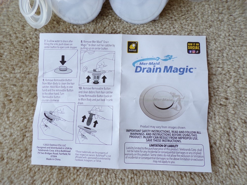 Mer-maid Drain Magic Universal Replacement Sink Stoppers 2 Pack; @cS