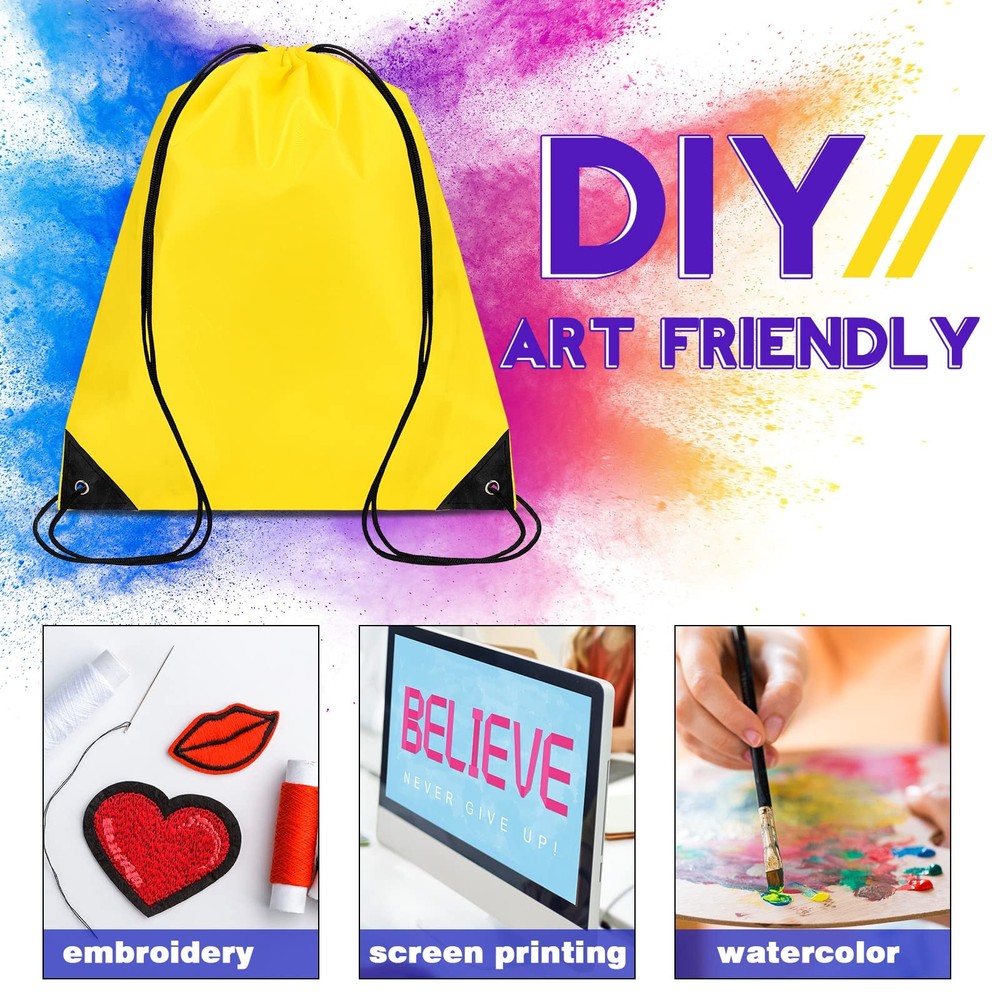 Sieral 150 Pcs Drawstring Backpack Bulk Polyester Assorted Colors