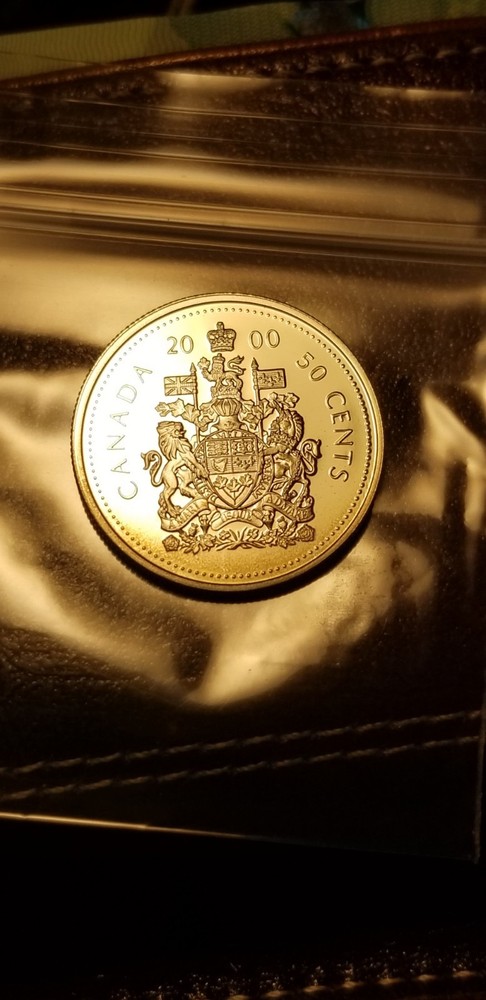 Canada 2000 Silver Proof Gem 50 Cent Coin.