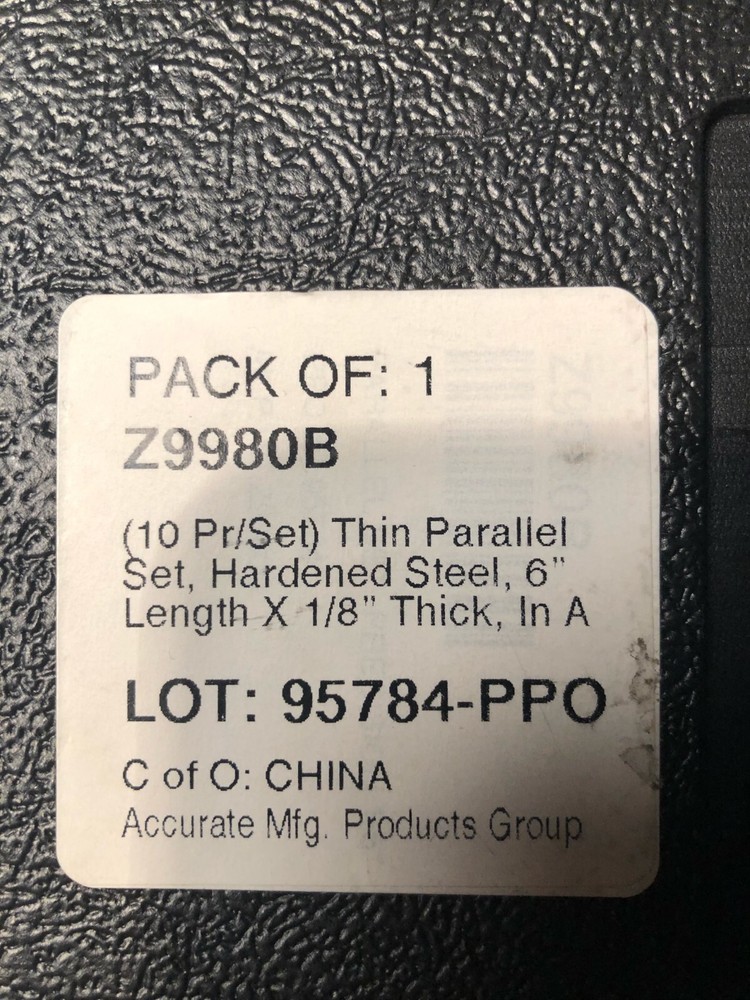 Accurate Manufactured Products Group USA 1/8" Thin Parallel Value Set