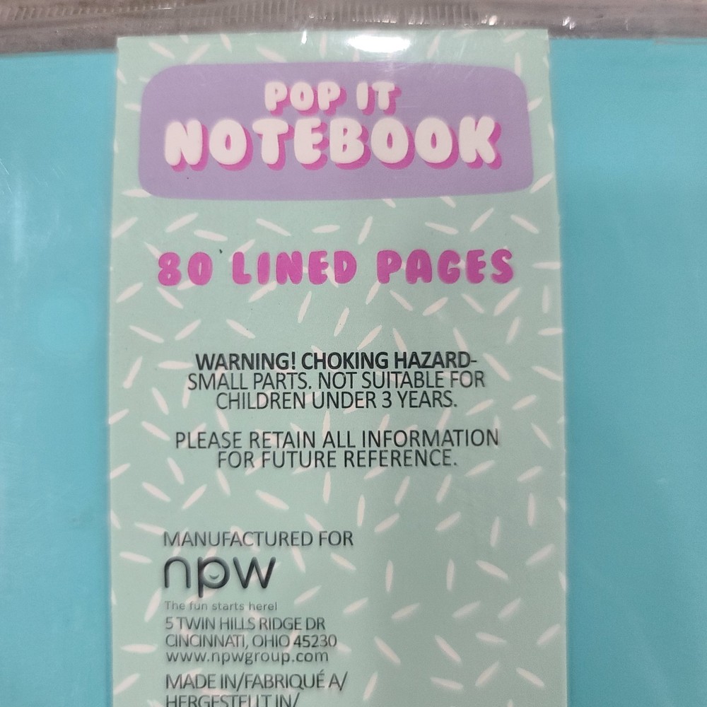 Pop It Notebook Fidget Toy Blue 80 Lined Pages