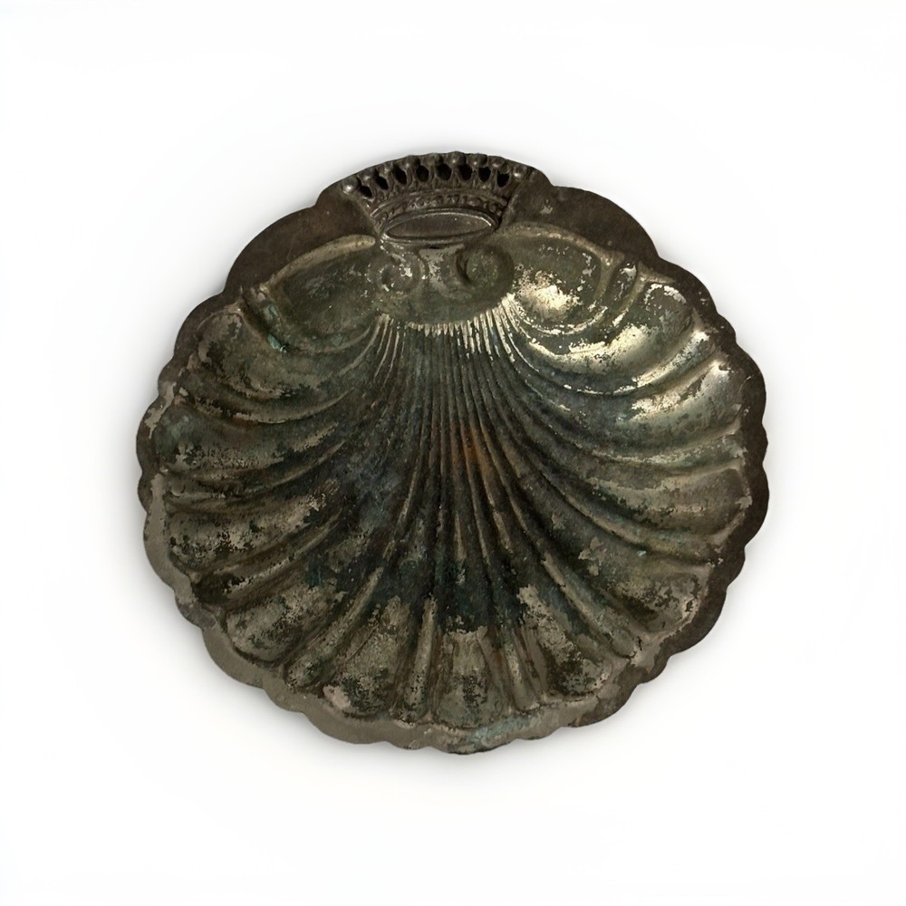 Baroque Silverplate Shell  Dish Vintage