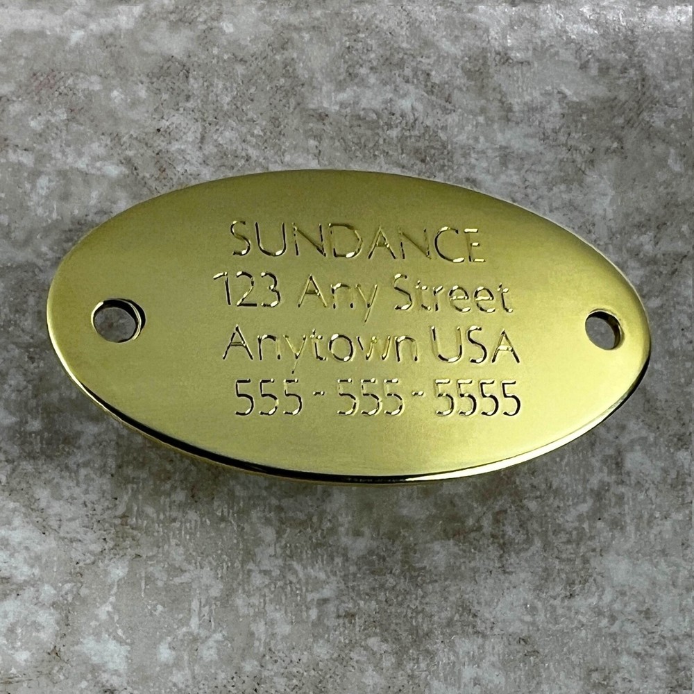 Custom Engraved Tags Personalized NAME PLATE Tags NAME PLATE NATURAL BRASS OVAL