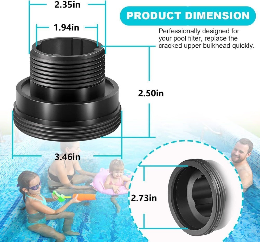 2-Inch Bulkhead Fitting 194801 Replace for Pool & Spa Filter, Clean & Clear Plus