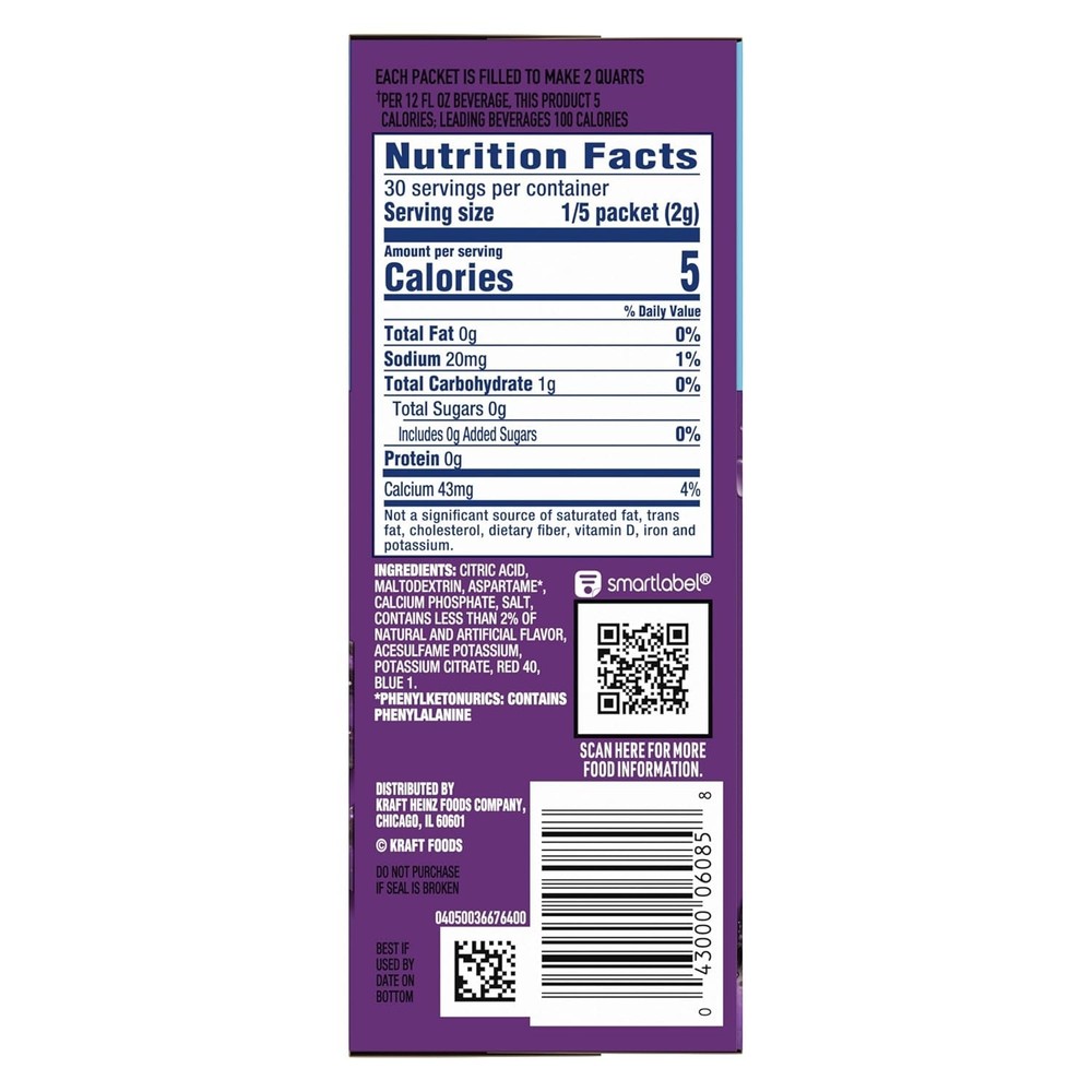 Concord Grape Drink Mix - 6 Zero Sugar Pitcher Packets for Refreshing Hydration