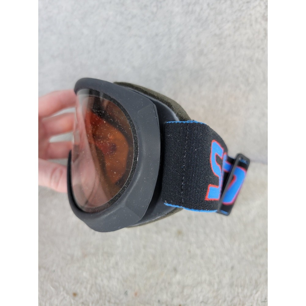 Scott Ski Goggles Amber Tinted Lens Black Frame Adjustable Strap