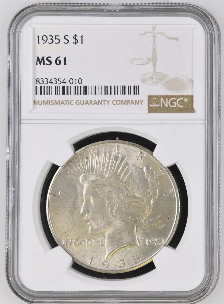 1935 S Peace Silver Dollar NGC MS-61