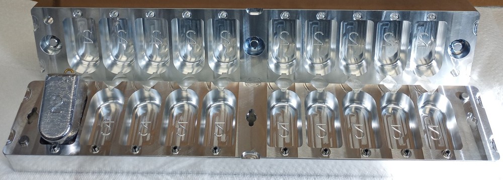 2 LB Rock Cod Deep Drop Sinker ( 10 cavity ) Production Mold Aluminum CNC
