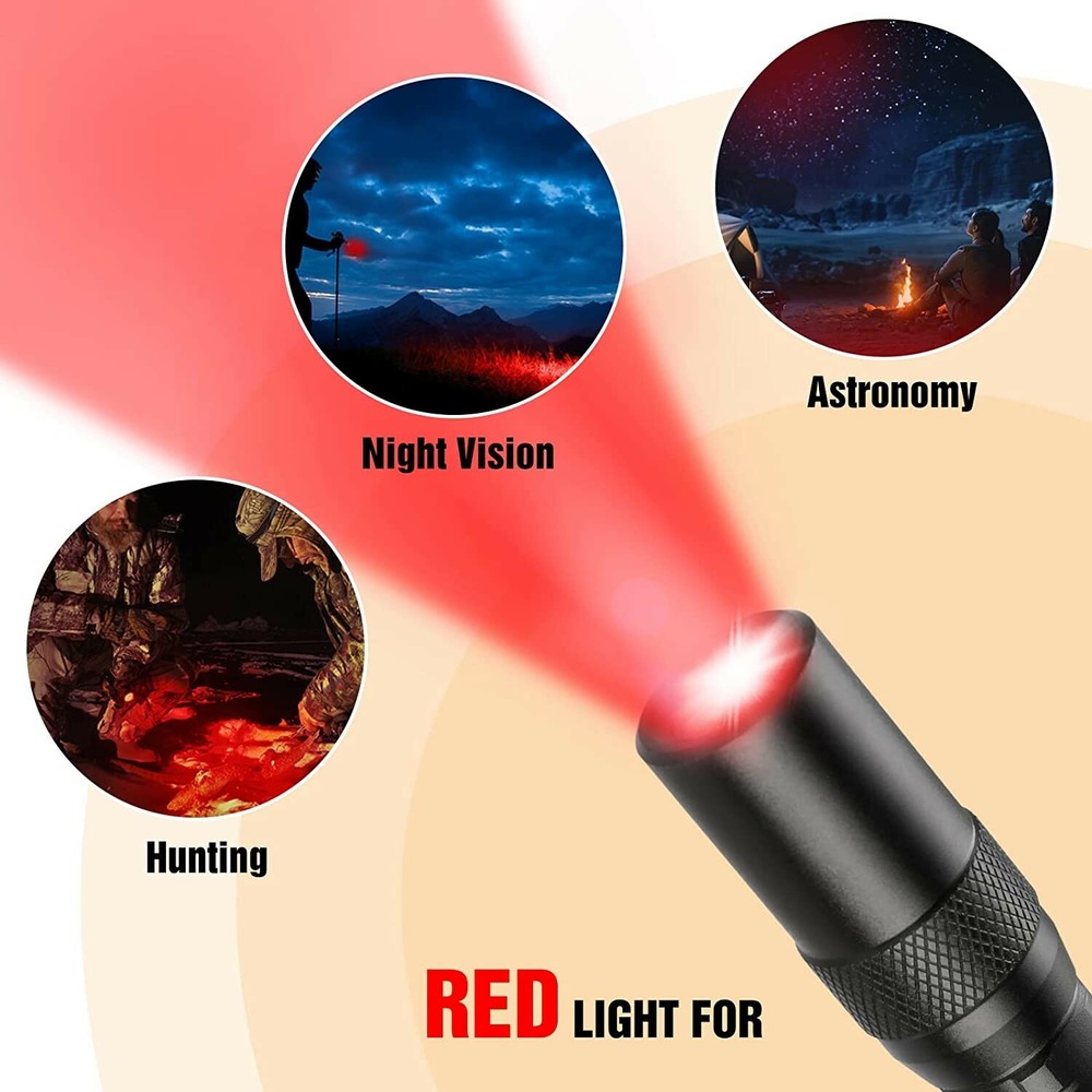 EverBrite Red Light Flashlight Multi-Function LED Pocket Pen Light AAA Batteries