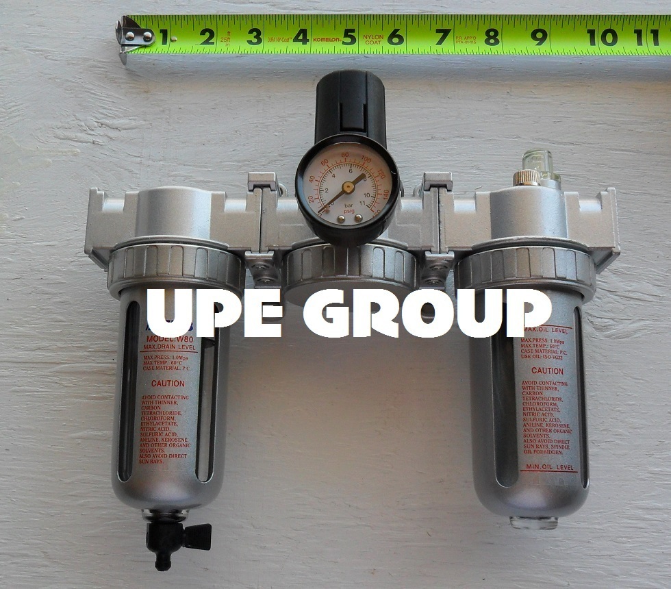 3/8" MID FLOW COMBO PARTICULATE FILTER MOISTURE TRAP LUBRICATOR REGULATOR