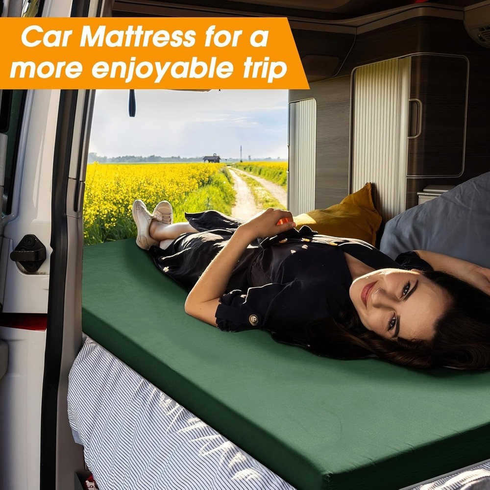 Camping Cot Mattress 2in Memory Foam Sleeping Pad,Soft Warm Non-Slip...