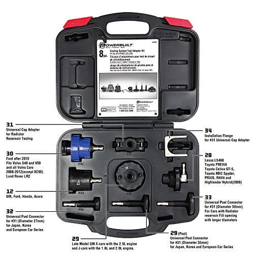 Cooling System Adapter Set, Cooling System Pressure Kit Upgrade, For 8 Piece