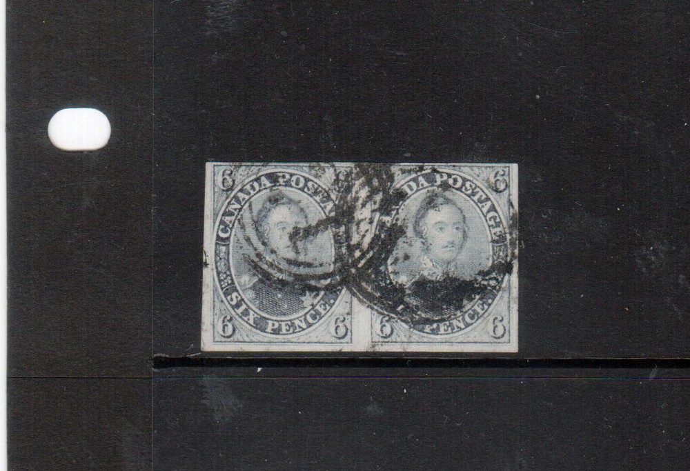 Canada #5 Very Fine Used Rare Horizontal Pair **With Certificate**