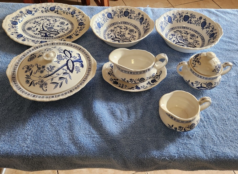 Complete Enoch Wedgewood Blue Heritage Dinnerware