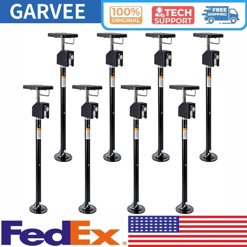8PCS RV Slide Out Supports Jack with a Flat Top Support Block RV Stabilizer Jack
