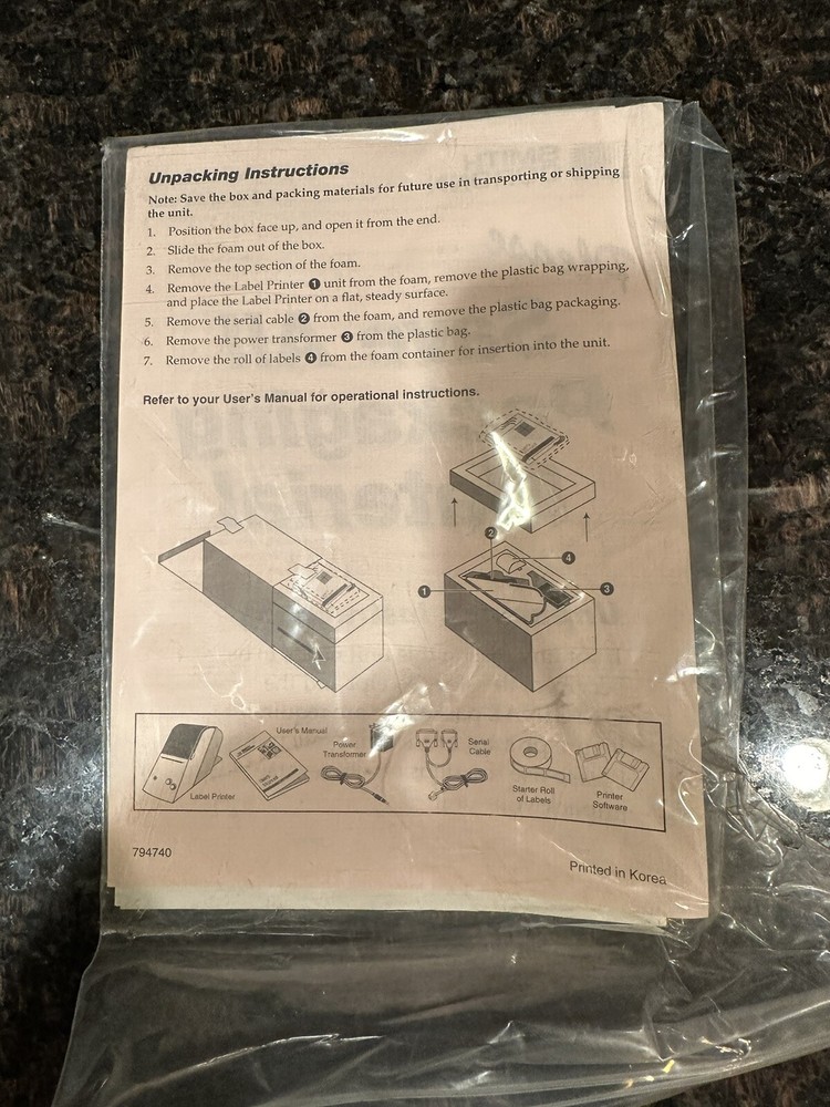 Smith Corona PC Label Printer 1.0 Tested Works Includes Cables Instructions Box