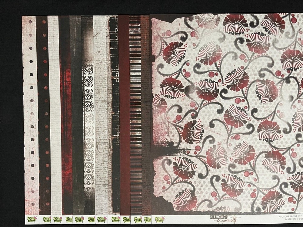 GLITZ DESIGN "DISTRESSED COUTURE" COLLECTION 12X12 DS HEAVY PAPER