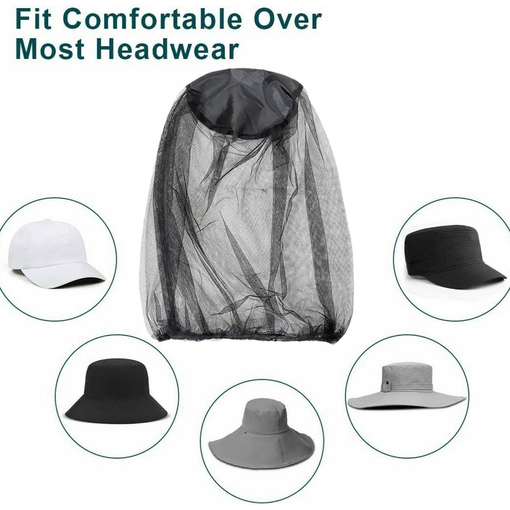 Mosquito Insect Hat Bug Mesh Head Net Camping Face Protector