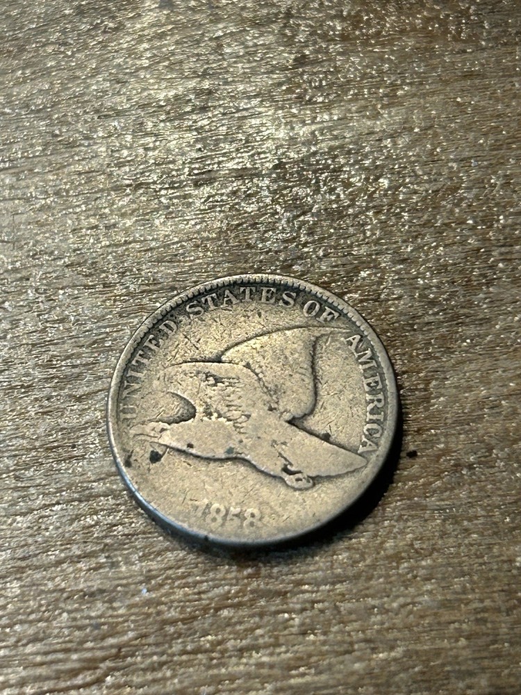 1858 Large Letters Flying Eagle Cent VG