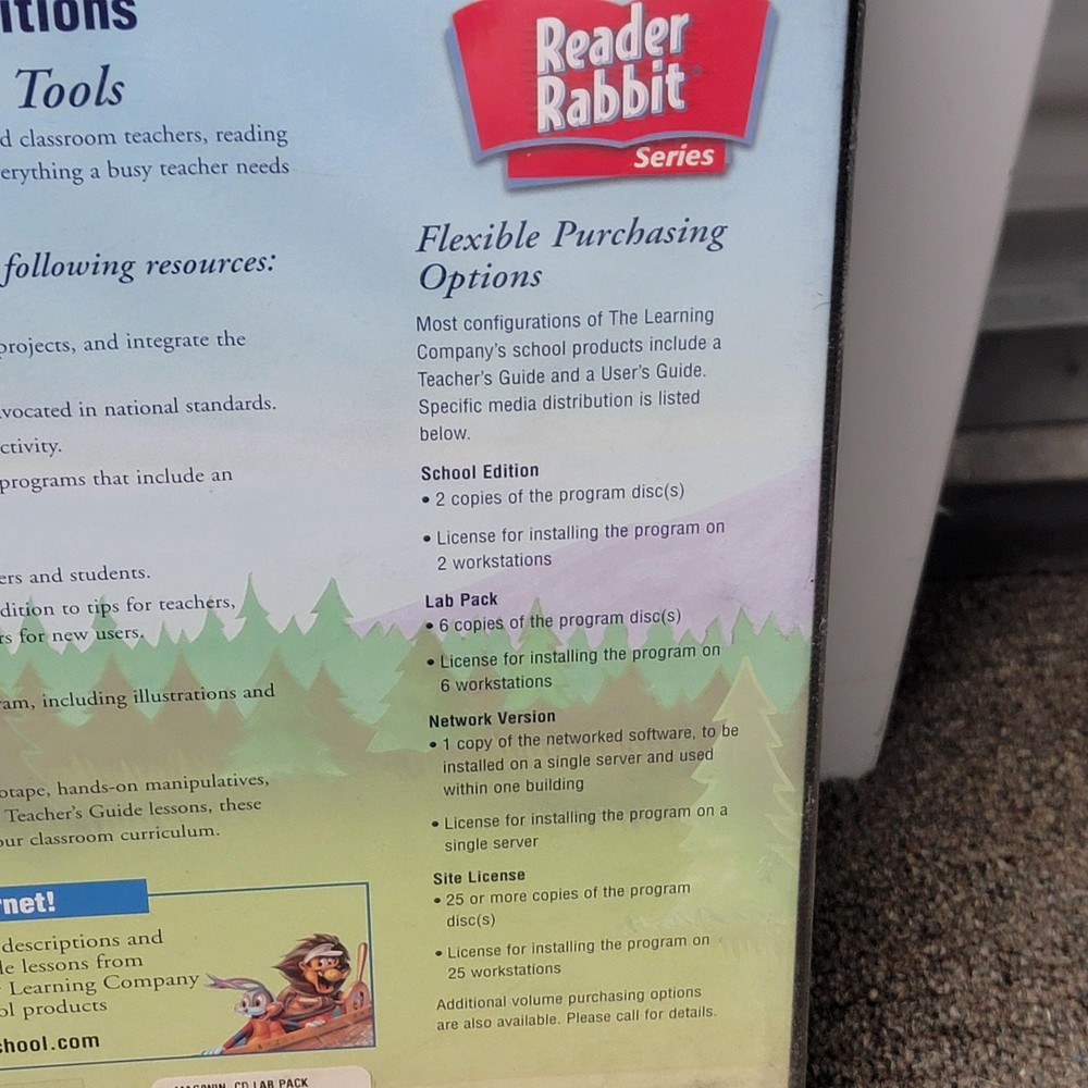 The Learning Company Reader Rabbit Series CD Lab Pack 6 User Mac Win Educational