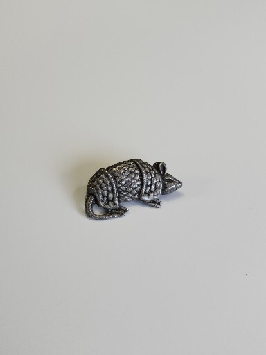 Armadillo Lapel Pin Silver Color Metal *
