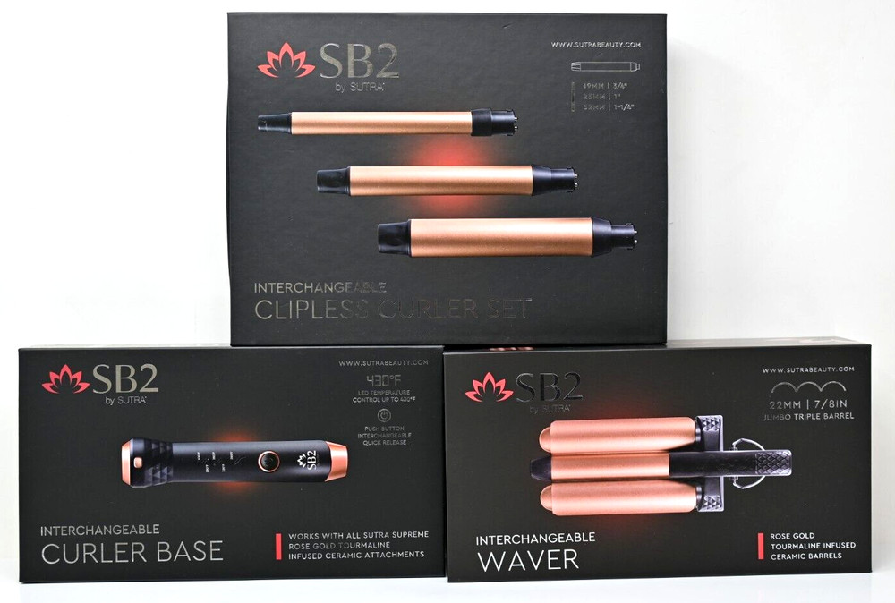 SB2 By Sutra Interchangeable Hair Curling Set 3 Piece Set
