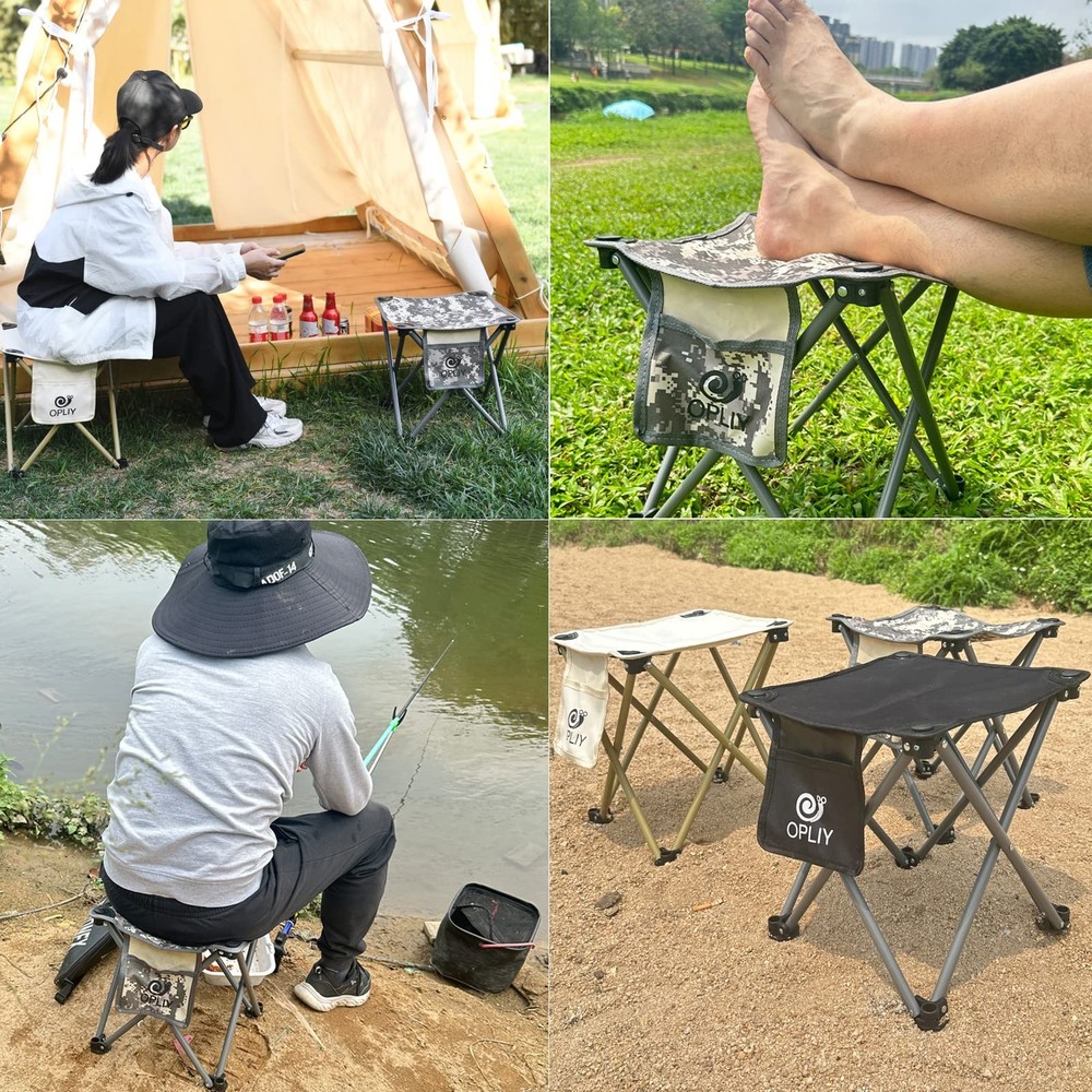 Opliy Camping Stool, Folding Samll Chair Portable Camp Stool for Camping Fish...