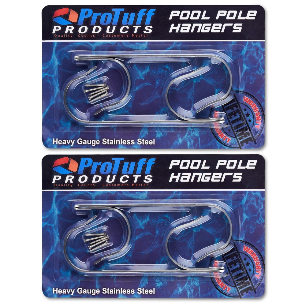 Pole Hanger Set 2 Pack Stainless Steel Hooks RustProof UVResistant